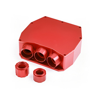 Caja de Aluminio Anodizado Rojo Mecanizada por CNC, Ensamblaje Completo con Conector de Puerto Roscado para Módulo Electrónico Industrial