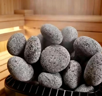 Batu Sauna Oval Ramah Lingkungan Anti Retak dari Batu Basalt untuk Sauna dan Spa Air Panas