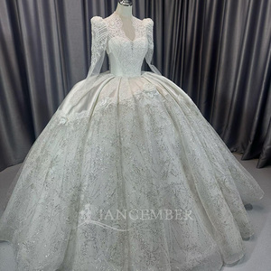 Lscm97 Elegant Ivory Ball Gown Princess Bridal <b>Wedding</b> Dress Sweetheart Neckline Beaded Lace Backless Chapel Train Floor-Length - Product Image 3