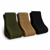 Feenix Wholesale Chaussettes habillées pour homme en laine/acrylique, couleur kaki, d'été, anti-bactériennes, absorbantes de transpiration, antidérapantes, respirantes, avec logo Body Logo