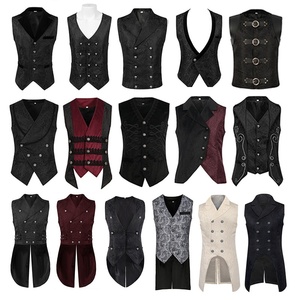 <span class=keywords><strong>Gilet</strong></span> Homme Renaissance Steampunk Gothique Jacquard Croisé pour Costume Habillé Formel - Product Image 2