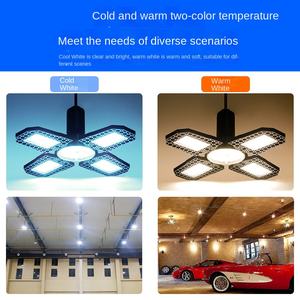 Lumière de garage LED 100-277V, conception pliable, ampoule E27, haute luminosité pour l'éclairage des entrepôts et des ateliers - Product Image 3