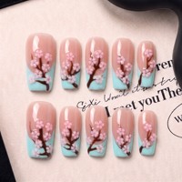 Ongles à presser faits main DIY pour manucure à domicile, style French, courbes carrées 2.5, couverture complète PMMA 3D, réutilisables, 10 pièces
