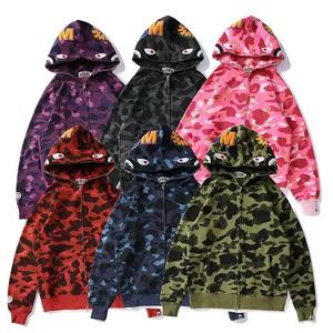 Sweat-shirts à capuche zippés camouflage requin 2026 – 100 % coton, unisexe, streetwear, haute qualité, Bapees - Product Image 1