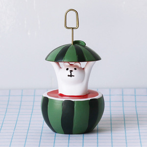 Penguin Watermelon Pineapple Resin Clip Holder Desktop Memo Dispenser Cartoon Decor Craft - Product Image 3