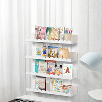Lot de 4 étagères murales flottantes modernes en bois blanc avec rangement pour épices, idéales pour chambre d'enfant, chambre de bébé, chambre de tout-petit