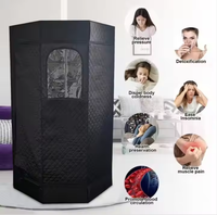 Generator Sauna Uap Basah Elektrik Portabel Modern 3.0L 1500W, Kotak Terapi Mandi Lipat Akrilik, Detoks, Penurun Berat Badan, Kesehatan