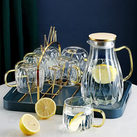Carafe à eau en verre borosilicate OEM & ODM, pour jus et thé glacé, avec couvercle