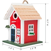 Nichoir à oiseaux coloré suspendu, jardin, maisons de campagne, nichoir à oiseaux, condo en bois rouge