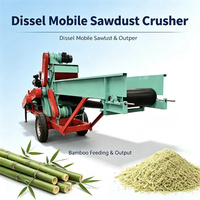 Broyeur de bois mobile à moteur diesel type 600 avec alimentation forcée pour branches d'arbres et bambou