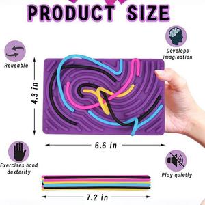 Jouet sensoriel <span class=keywords><strong>en</strong></span> silicone double face amélioré, planche d'<span class=keywords><strong>activités</strong></span> <span class=keywords><strong>pour</strong></span> calmer le stress et l'anxiété, cadeau <span class=keywords><strong>pour</strong></span> enfants - Product Image 2