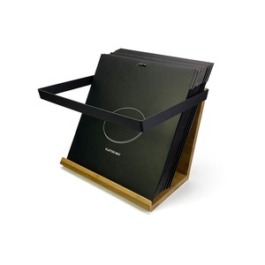 Hochwertige Metall LP Schallplatte <span class=keywords><strong>DVD</strong></span> CD-Speicher Display <span class=keywords><strong>Rack</strong></span> Stand halter Schreibtisch CD-Racks mit Bambus basis - Product Image 1