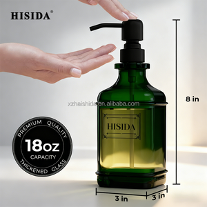 Botellas <span class=keywords><strong>de</strong></span> Vidrio para Jabón Líquido <span class=keywords><strong>de</strong></span> Lujo al por Mayor, 4OZ 8OZ 16OZ 18oz, Botella Cuadrada Transparente para Lavavajillas, Botella Vacía para Jabón Líquido con Bomba - Product Image 5