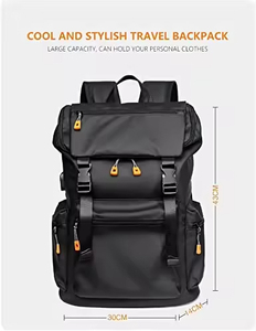 Fashion Unisex Anti-Theft Portable Zipper 20-39L Waterproof Polyester Lined Laptop <b>Backpack</b> for Work Travel School College - Product Image 5
