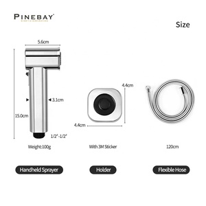 PINEBAY ใหม่แฟชั่น ABS แม่เหล็กสแควร์เครื่องมือทําความสะอาดผ้าผ้าอ้อมห้องน้ํา Shattaf ชุดห้องน้ํามือถือ Bidet เครื่องพ่นสารเคมีสําหรับผู้หญิง