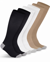 Chaussettes de compression légères rayées en viscose de bambou 20-30 mmHg pour femmes et hommes
