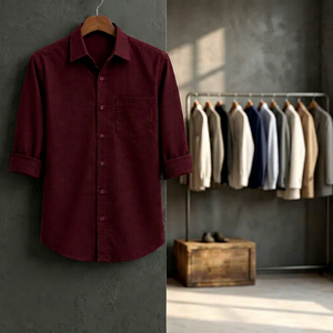 Chemise décontractée pour homme 100 % coton, couleur unie, col rabattu – Tissu satiné tricoté respirant pour l'été, ODM - Product Image 1