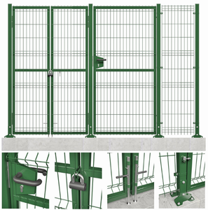 Portail double de jardin <span class=keywords><strong>3D</strong></span> extérieur 55*200mm, galvanisé et peint par poudrage, esthétique <span class=keywords><strong>3D</strong></span>, double porte - Product Image 3
