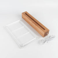 Présentoir en bois élégant pour cartes PSAs avec LED, 3 emplacements, pour collectionneurs (vente en gros)