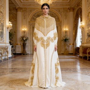Abito da sera di lusso con perline e diamanti, Abaya modesta da donna musulmana, Vestito da banchetto mediorientale Dubai Nuovo 2026 <span class=keywords><strong>per</strong></span> donne musulmane - Product Image 2