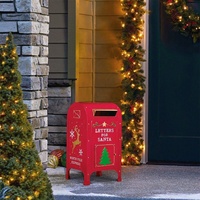 Boîte aux lettres décorative de Noël Oniya Oniya en métal pour Père Noël, 32x32x60cm, pour la maison, le jardin et les fêtes