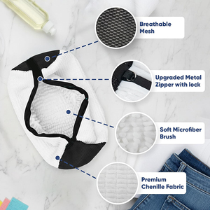 Protection durable en maille avec fermeture éclair 360 °   Sac de lavage pour chaussures réutilisable, nettoyage en profondeur, <span class=keywords><strong>2</strong></span> pièces, convient à tous les types de chaussures - Product Image 3