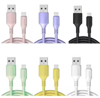 Kabel Data mikro USB tipe C, kabel silikon cair pengisian daya cepat untuk ponsel