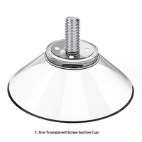 Vente en gros transfrontalière : Ventouse puissante de 5 cm, crochet en plastique transparent détachable, tige à vis M4 en PVC, patin antidérapant pour la maison