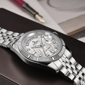 メンズ高級クォーツ腕時計、ステンレス製、ビジネス向け、防水、夜光＆日付表示付き - Product Image 2