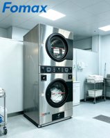 Lave-linge et sèche-linge en acier inoxydable à monnayeur pour laverie automatique en libre-service