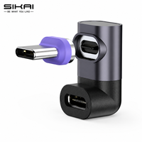 Adaptateur magnétique USB-C en forme de U SIKAI 240W PD3.1 N52 Connecteur à 180 degrés 480 Mbps pour ordinateur portable, tablette, téléphone, jeux, iPad