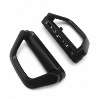 Ensemble de poignées de porte coulissante double ouverture en aluminium noir, avec serrure à cylindre clé, poignée carrée ou ronde, vente directe usine