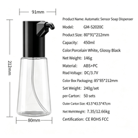 Distributeur de savon automatique à capteur infrarouge pour cuisine, 450 ml, vente en gros usine