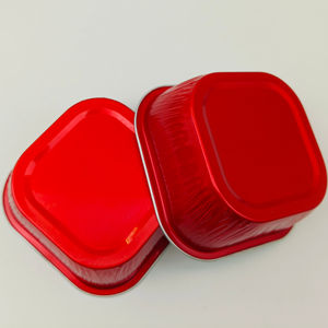 100x100x35mm Or <span class=keywords><strong>Noir</strong></span> Feuille D'aluminium Plateaux À Crème Glacée Friteuse À Air De Qualité Alimentaire Gâteau Boulangerie Doublures Feuille D'étain avec Couvercle En Dôme En Plastique - Product Image 6