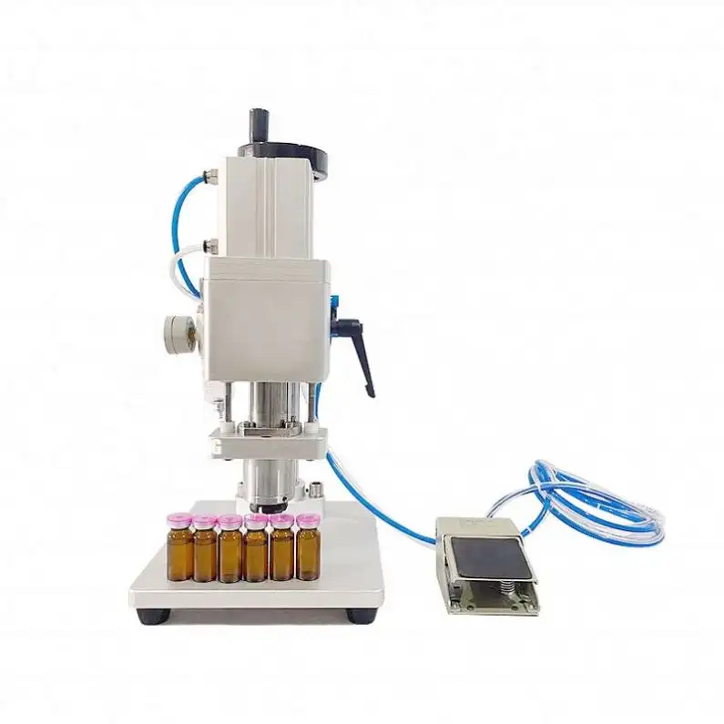 수동 반자동 앰플 플라스틱 물병 실러 페퍼 불규칙한 모양 트위스트 오프 씰링 기계 약병 압착 기계