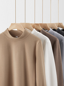 MAKITAPE Polaire double face, col semi-haut, manches longues, décontracté pour homme, imprimé, couleur unie, 100% polyester, anti-boulochage, base - Product Image 4