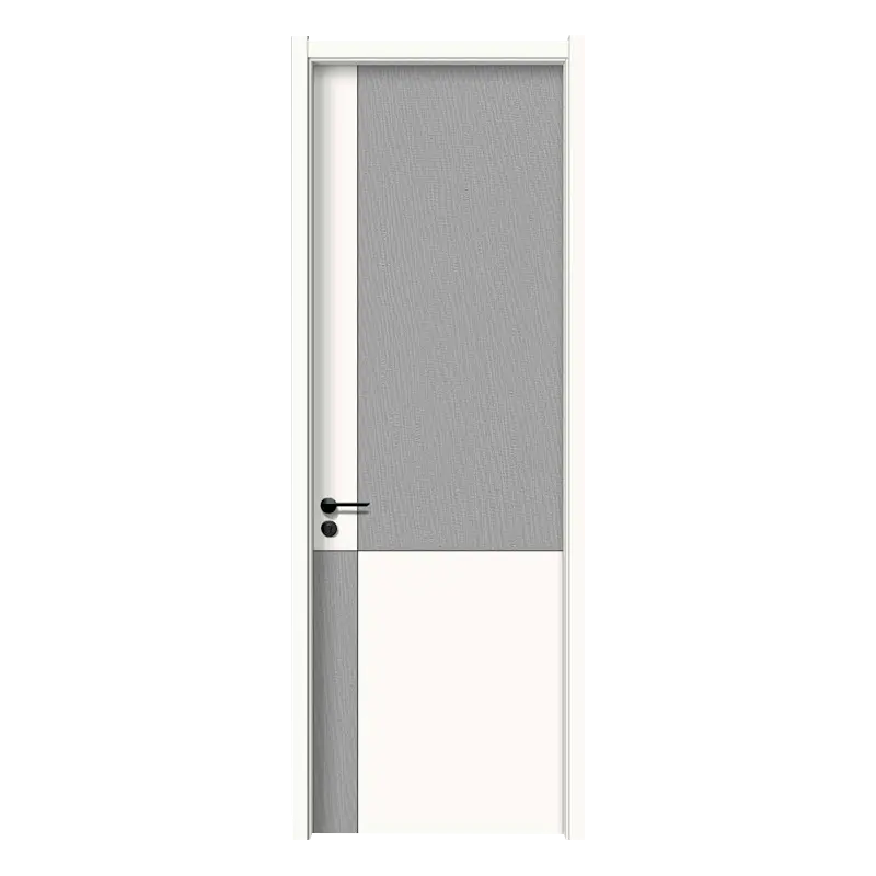 Новейший Тип сращивания внутренней двери комнаты вертикальные линии шпон деревянная Звуконепроницаемая дверь для спальни WPC