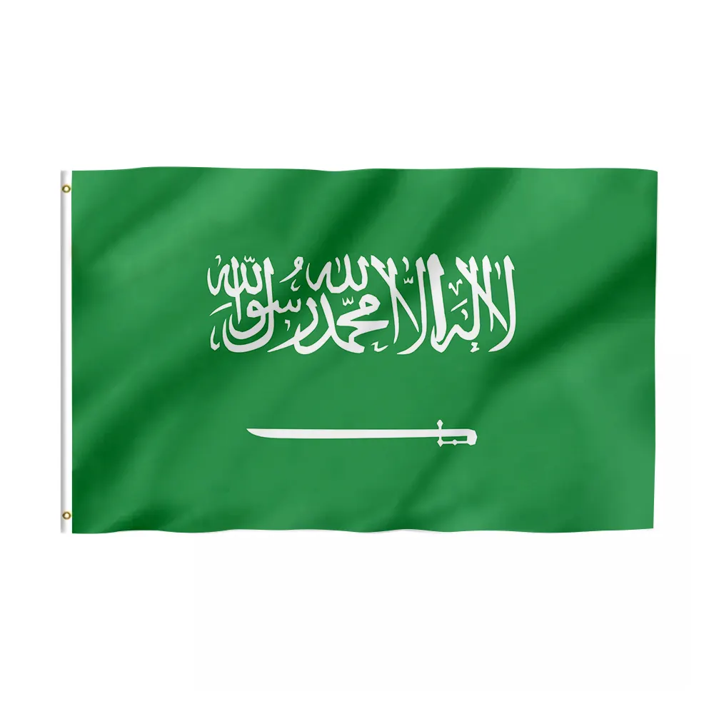 Sản Phẩm Khuyến Mại Cờ Ả Rập Saudi Tùy Chỉnh Chất Lượng Cao 3X5 Ft 100% Polyester Bền Bỉ Bán Sỉ
