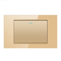 Interruptor de Luz de Pared Moderno con Botón, Estilo Americano, Brasileño e Italiano, Panel Táctil de Vidrio Resistente, 2 Botones, 16A, Clasificación IP20, 220-250V, 100000
