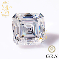 Piedra Suelta de Moissanita Color D VVS, Corte Asscher Blanco, Certificada por GRA, Cultivada en Laboratorio, con Efecto de Color, 0.1-5.0ct