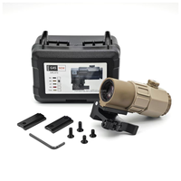 Prism Scope G45 Tactical Scope 5X Magnifier Sight Aluminum Alloy Black/TAN Switch to Side Mount for Outdoor Hunting