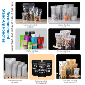 Chất lượng cao đầy màu sắc đỏ đen trắng nhôm Mylar túi dây kéo đóng gói túi nhựa aluminized đứng lên túi với cửa sổ - Product Image 5