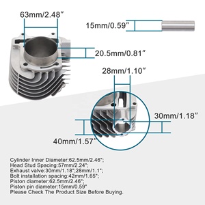 GOOFIT Kit Blocco Testate Canne Cilindro Parti Motore da 63mm di Ricambio per GY6 180cc 200cc ATV <span class=keywords><strong>UTA</strong></span> - Product Image 3