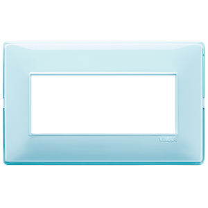 Vimar <b>Light</b> Blue Glass Wall Plate 20.5 Cm X 9.5 Cm For Electrical Outlets - Product Image 1