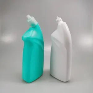 600Ml Lege Hdpe Plastic Wc-reiniger Fles Voor Vloeibare Detergenten Met Aangepaste Labels