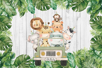 Kartun pesta ulang tahun foto latar belakang hutan hewan seri Baby Shower spanduk anak-anak latar belakang fotografi