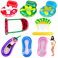 Lot de 2 flotteurs gonflables pour piscine Sunshine pour adultes, respectueux de l'environnement, en forme d'ananas et de pastèque, hamac flottant portable