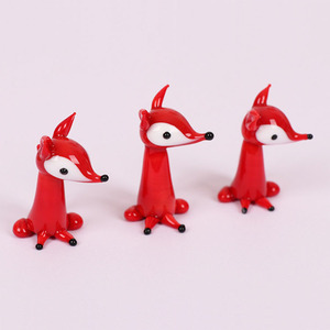 Red Blown Glass <strong>Fox</strong> Statue <strong>Figurine</strong> Miniature Animal Art Sculpture for Home Table Decor or Gifts Technique Lampworking - Product Image 6