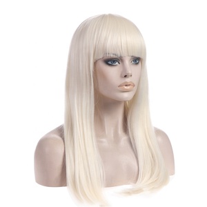 <span class=keywords><strong>Parrucca</strong></span> SARLA 22" Naturale Senza Colla Lunga Liscia e Crespa Bionda Resistente al Calore per Costume, <span class=keywords><strong>Parrucca</strong></span> Completa in Pizzo con <span class=keywords><strong>Frangia</strong></span> per Donne, Cosplay - Product Image 2