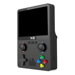 New Design 3.5 inch Screen X6 Video Game Console Dual 3D Joystick 2000mAh 32 Bit Built in Many Emulators 3D Handheld Game Player